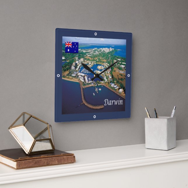 zAU098 DARWIN, Australia, Oceania, Square Wall Clock (Office)