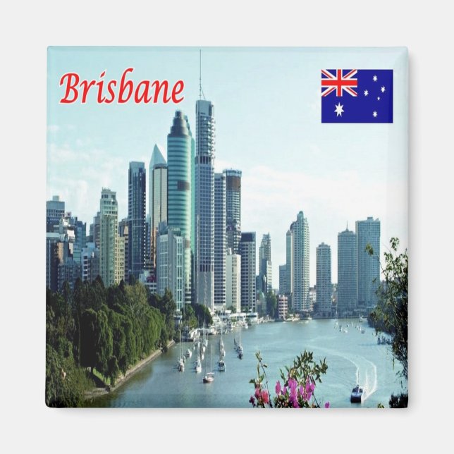 zAU104 BRISBANE, Skyline, Australia, Fridge Magnet (Front)