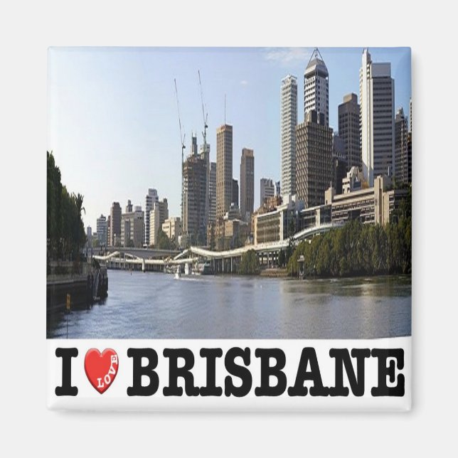zAU106 BRISBANE I Love, Australia, Oceania, Fridge Magnet (Front)