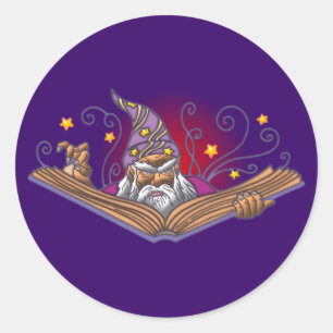 Zauberer Buch Grimoire wizard sorcerer warlock Classic Round Sticker