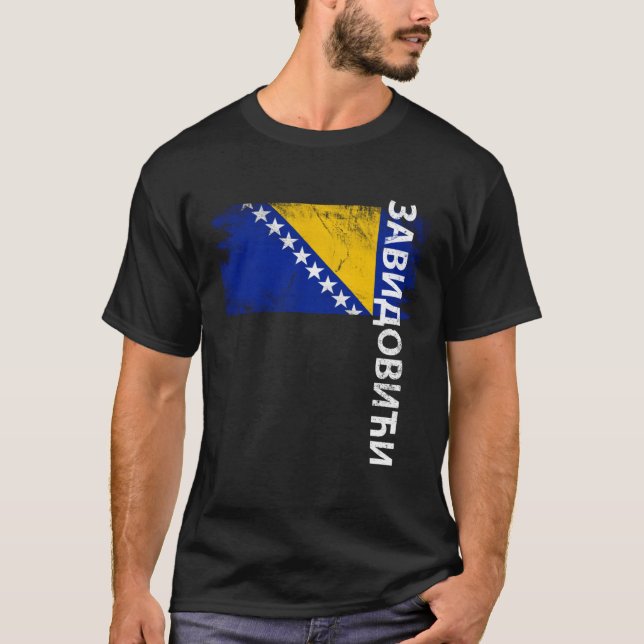 Zavidovici Bosnia Flag For Bosnian Men Women Kids T-Shirt (Front)