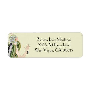Zaviera in Green and Olive Return Address Label