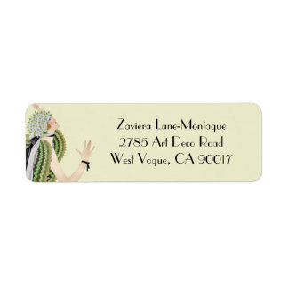 Zaviera in Green and Olive Return Address Label