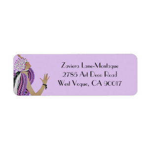 Zaviera in Pink and Purple Return Address Label