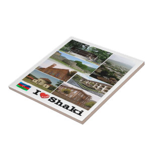 zAZ005 I Love SHAKI, Azerbaijan, Asia, Ceramic Tile