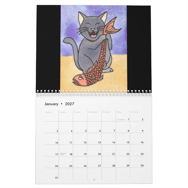 zazzle 003, Cats by Amber Day 2010 Calendar (Jan 2027)