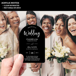 Zazzle Acrylic Wedding Invites Black White Bold Invitations