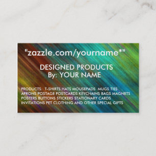 ZAZZLE BUSINESS CARD- zazzle.com/yoourname*" Business Card