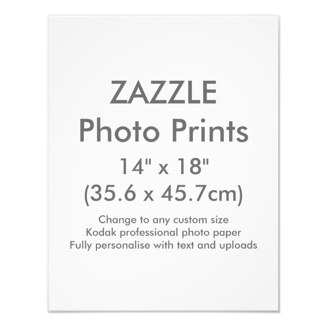 Zazzle Custom 14" x 18" Photo Print Template (Front)
