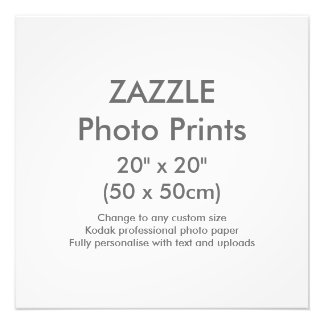 Zazzle Custom 20" x 20" Photo Print Template