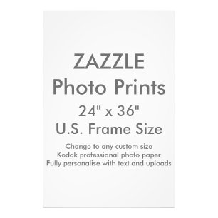 Zazzle Custom 24" x 36" Photo Print US Frame Size