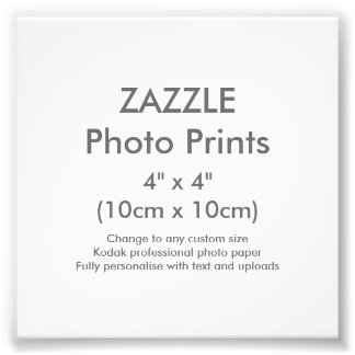 Zazzle Custom 4" x 4" Photo Print Template
