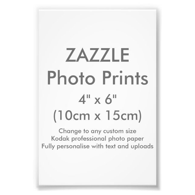 Zazzle Custom 4" x 6" Photo Print Template (Front)