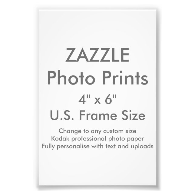 Zazzle Custom 4" x 6" Photo Print (US Frame Size) (Front)
