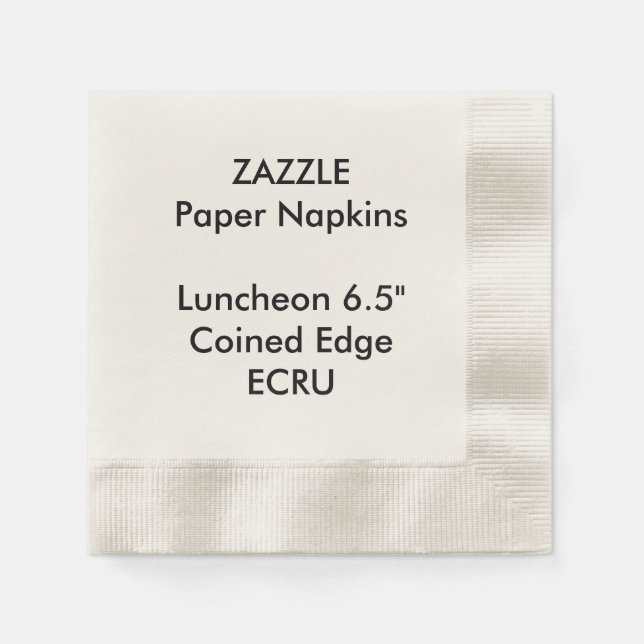 ZAZZLE Custom ECRU Coined Luncheon Paper Napkins (Front)