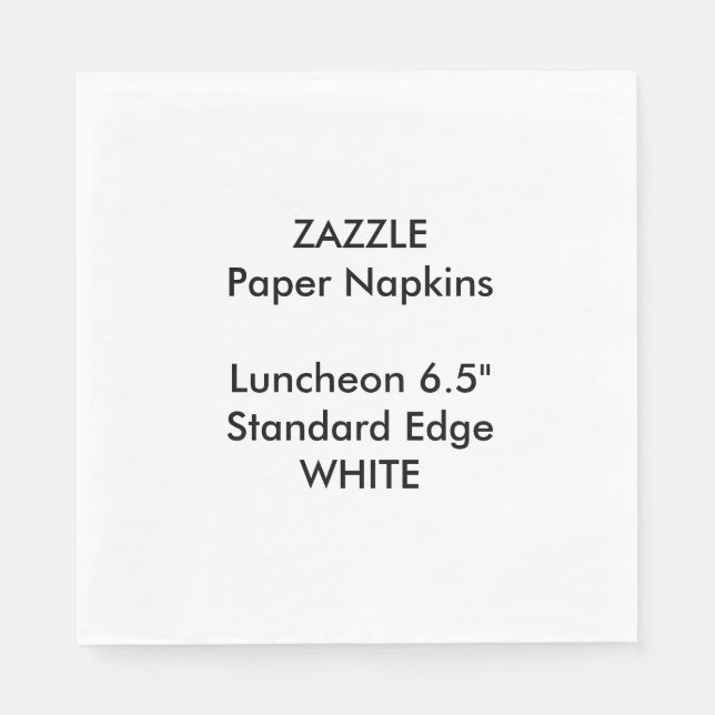 ZAZZLE Custom Large WHITE Luncheon Paper Napkins (Front)