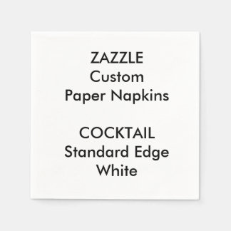 Zazzle Custom Small WHITE Cocktail Paper Napkins