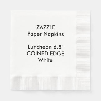 ZAZZLE Custom WHITE Coined Luncheon Paper Napkins