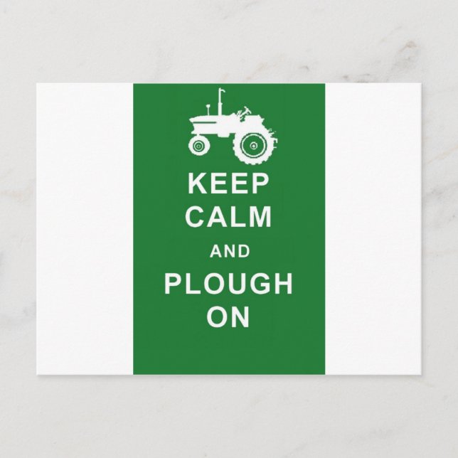 zazzle keep calm plow.jpg postcard (Front)
