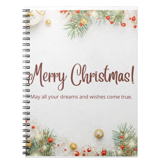 Zazzle Merry Christmas Notebook (Front)
