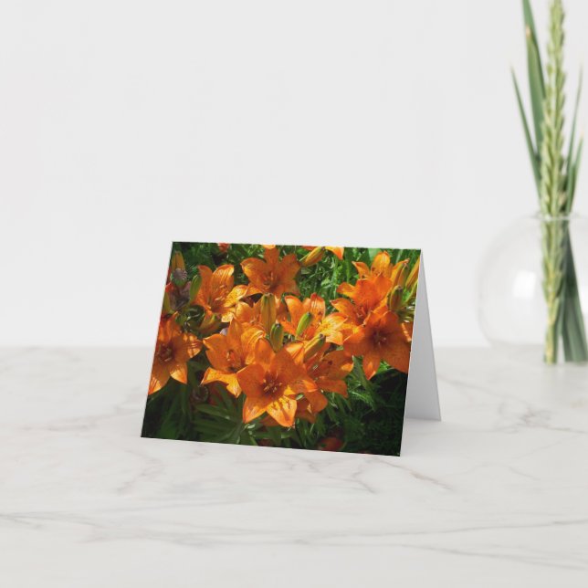 Zazzle Orange Floral Blank Notecard (Front)