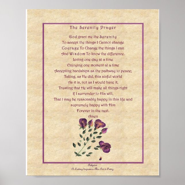 zazzle Serenety Prayer Poster (Front)