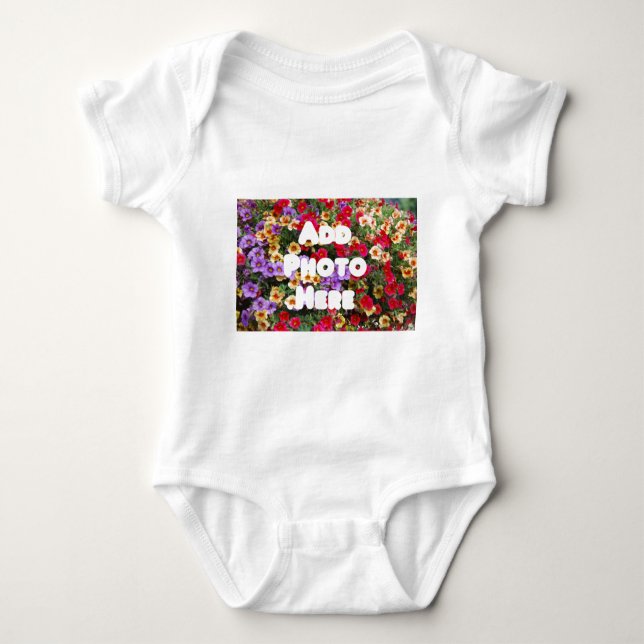 Zazzle Template Design My Own Photo Present Upload Baby Bodysuit (Front)