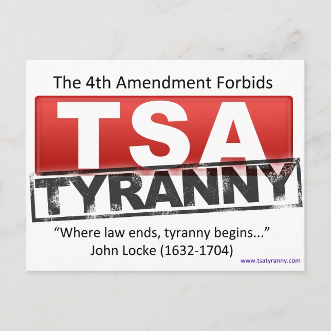 Zazzle TSA Tyranny Image Postcard (Front)