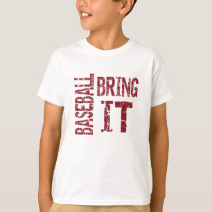 Zazzle Unisex Kids Baseball Bring It Tee (red)