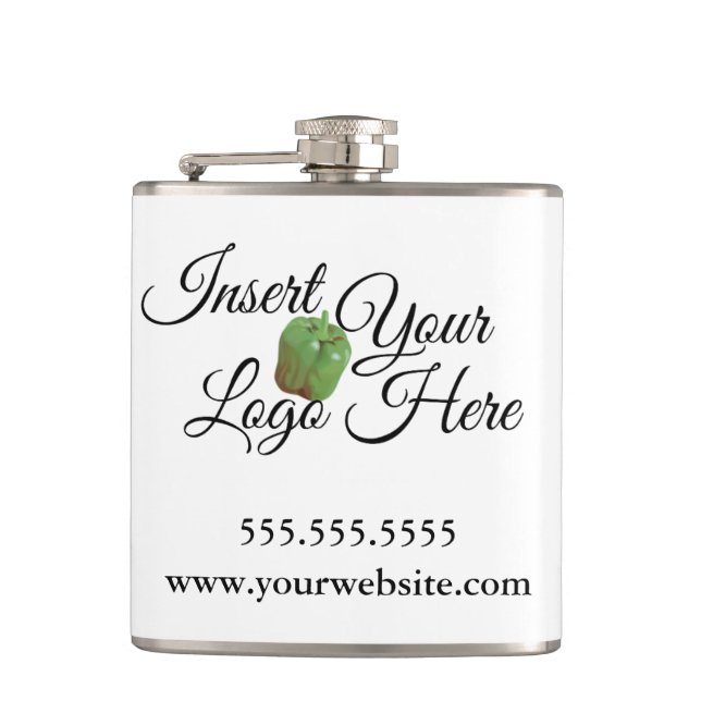 Zazzle Your Company Logo Flask (Front)