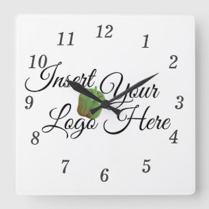 Zazzle Your Logo Here Square Wall Clock
