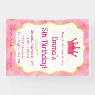 Zazzlemade Royal Kids Birthday Invitation Card Banner