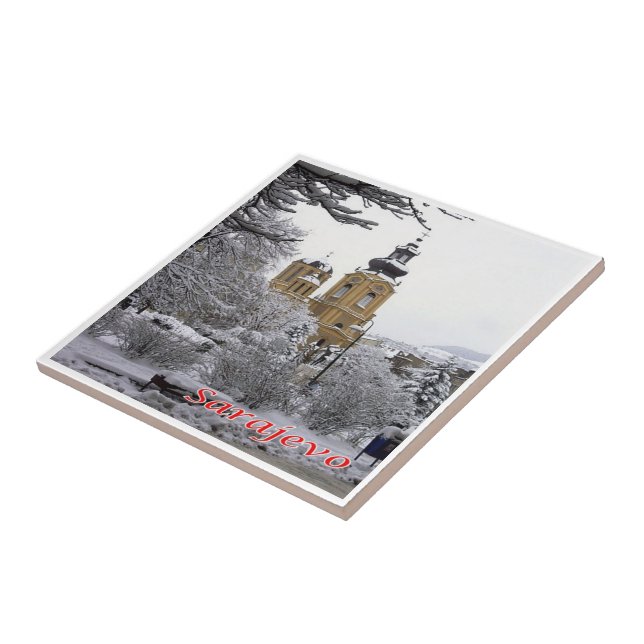 zBA004 SARAJEVO ORTHODOX CHURCH Bosnia-Herzegovina Ceramic Tile (Side)