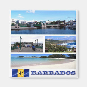 zBB003 BARBADOS, Mosaic, Americ, Fridge Magnet