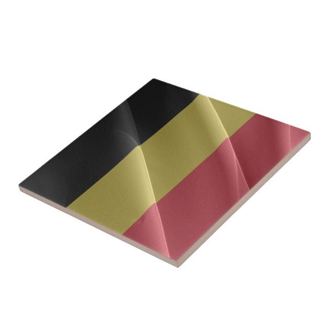 zBE002 BELGIAN waving FLAG Belgium, Ceramic Tile (Side)
