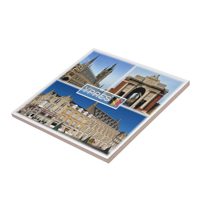 zBE004 YPRES - LAKENHAL Flanders Fields Museum Ceramic Tile (Side)