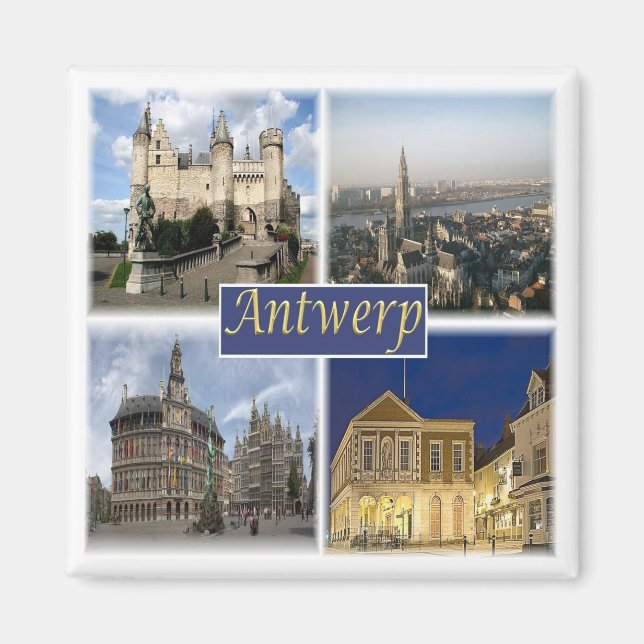 zBE008 ANTWERP Belgium, Fridge Magnet (Front)