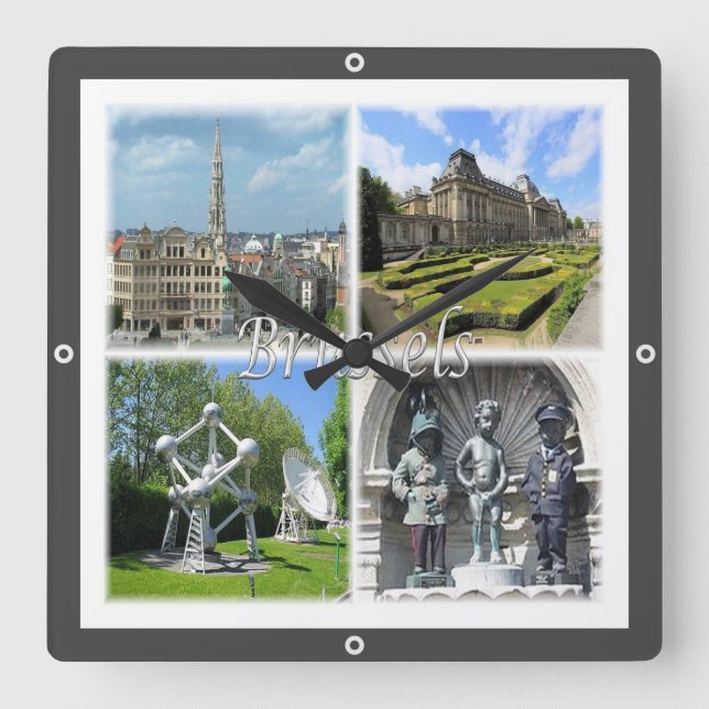 zBE009 BRUSSELS Bruxelles Belgium, Square Wall Clock (Front)