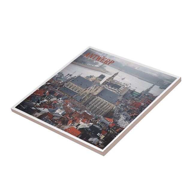 zBE022 ANTWERP Belgium Ceramic Tile (Side)