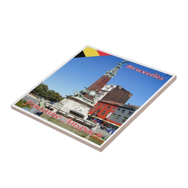 zBE027 BRUSSELS BRUXELLES Fontaine Anspach, Ceramic Tile (Side)