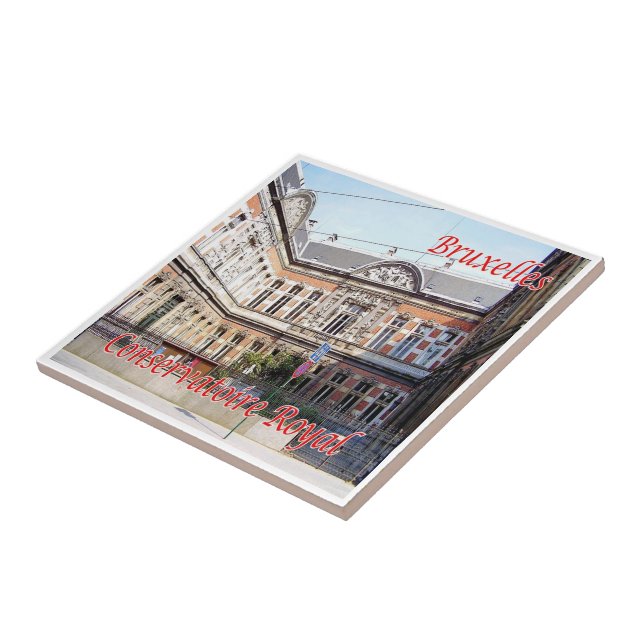 zBE028 BRUSSELS BRUXELLES Royal Conservatory Ceramic Tile (Side)