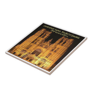 zBE029 BRUSSELS BRUXELLES Cathedral Saints Michel Ceramic Tile