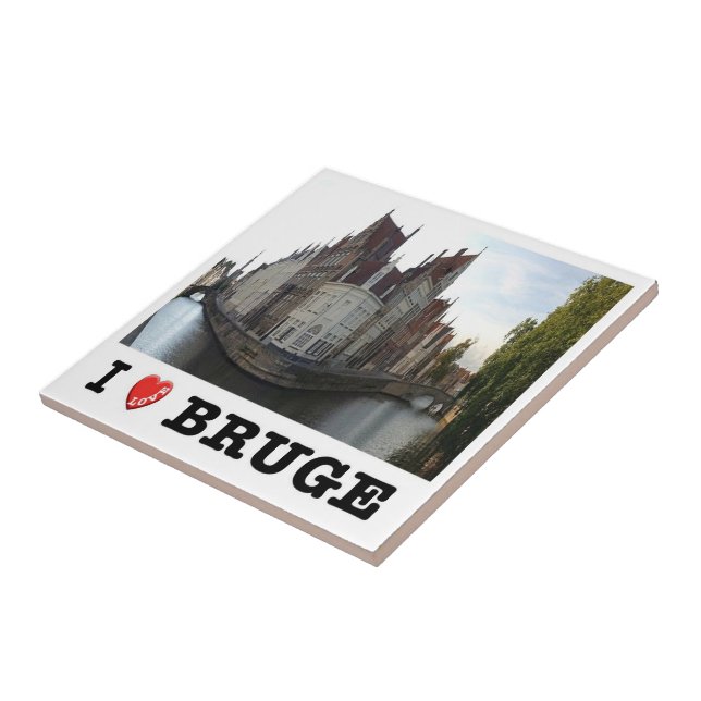 zBE040 BRUGES The Spiegelrei and Langerei Belgium  Ceramic Tile (Side)