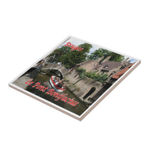 zBE041 BRUGES Boniface Bridge, Belgium, Ceramic Tile