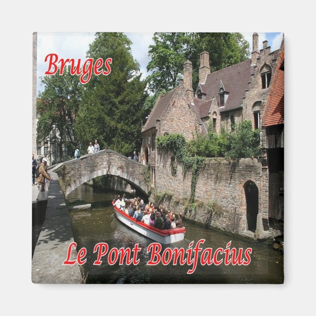 zBE041 BRUGES Boniface Bridge, Belgium, Fridge Magnet (Front)