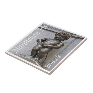 zBE046 MANNEKEN PIS Brussels Bruxelles, Ceramic Tile