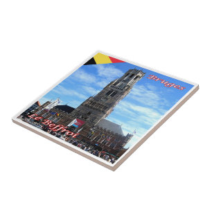 zBE048 BRUGES The Belfry, Belgium, Ceramic Tile