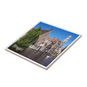 zBE052 BRUGES canal, Belgium, Ceramic Tile
