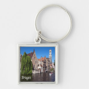 zBE052 BRUGES canal, Belgium, Key Ring