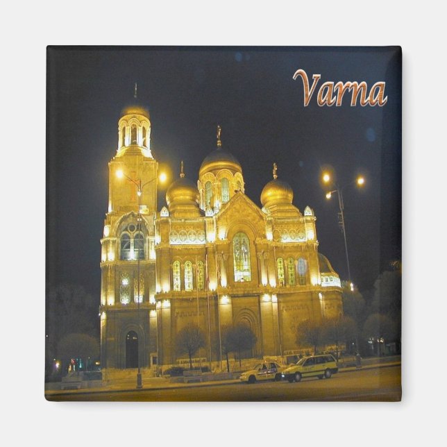 zBG005 VARNA by Night Bulgaria, Fridge Magnet (Front)
